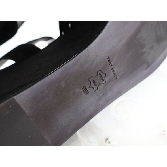 Tory Burch Bombe Cross Strap Platform Sandal Black Suede Leather Slingback 9.5 M - Picture 12 of 14